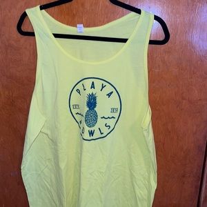 neon yellow Playa Bowls tank
